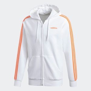 ADIDAS ESSENTIALS 3-STRIPES FLEECE HOODIE WHITE S